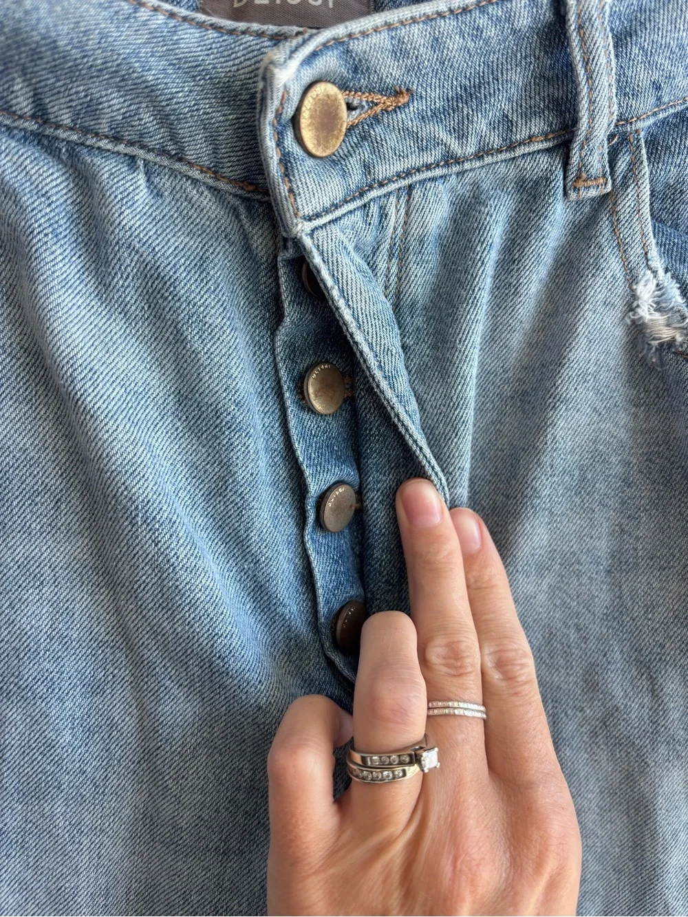 DL1961 Jerry High Rise Vintage Straight Denim Jeans tuxedo stripe button fly 28